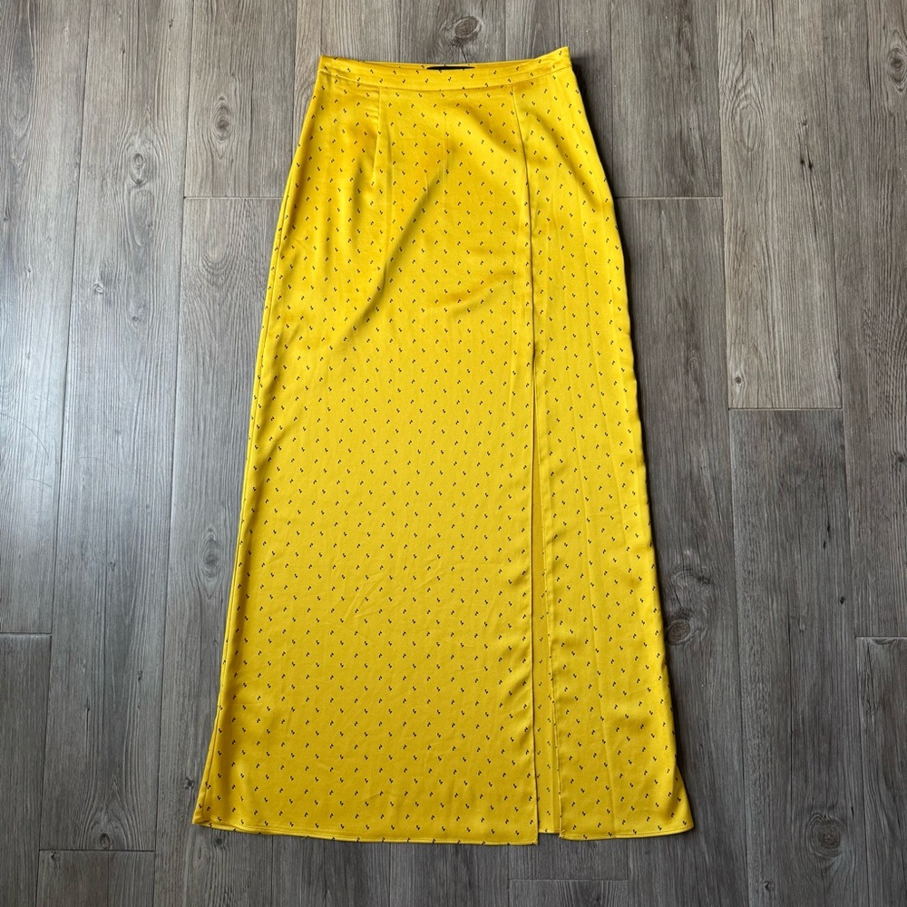 BCBGMAXAZRIA Satin Polka-Dot Skirt